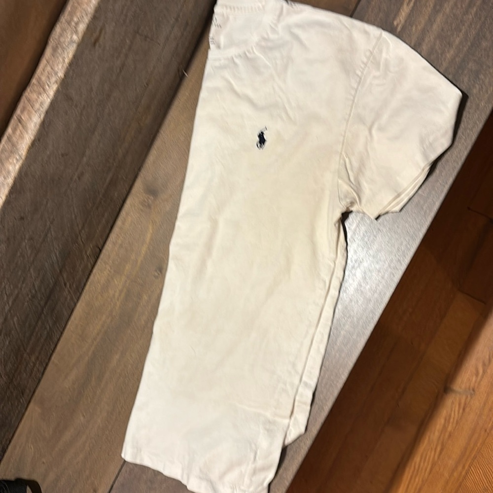 Men’s small white short sleeve polo t shirt